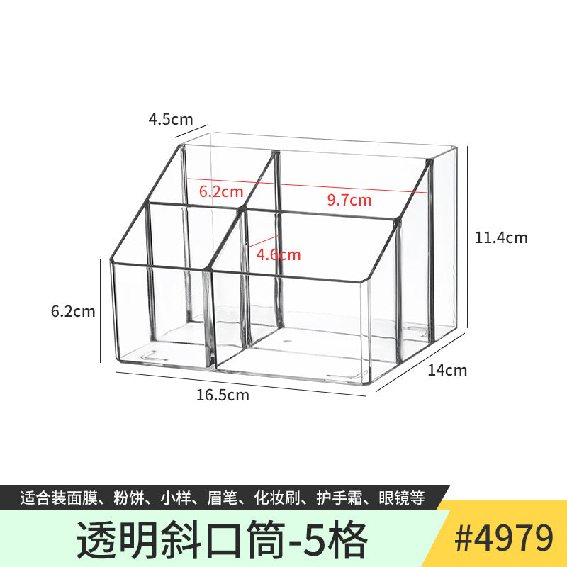 Transparent Storage Box Cosmetics Organizer Desktop Lipstick Makeup Brush Skin Care Product Pen Holder Makeup Box Storage Shelf