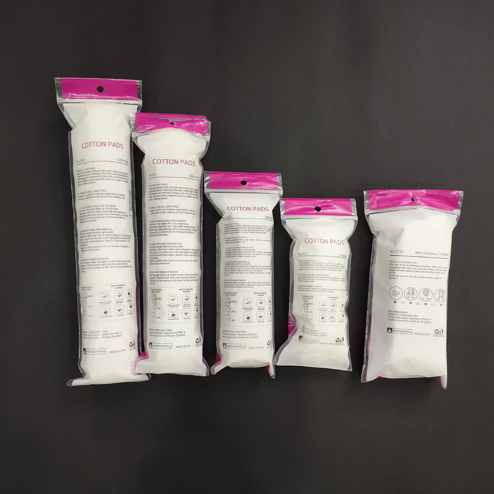 Cross-Border Full English 150 Pieces of Round Sandwich Makeup Cotton Pads, Wet Compress Makeup Remover Cotton, Neutral Round Cotton Z101