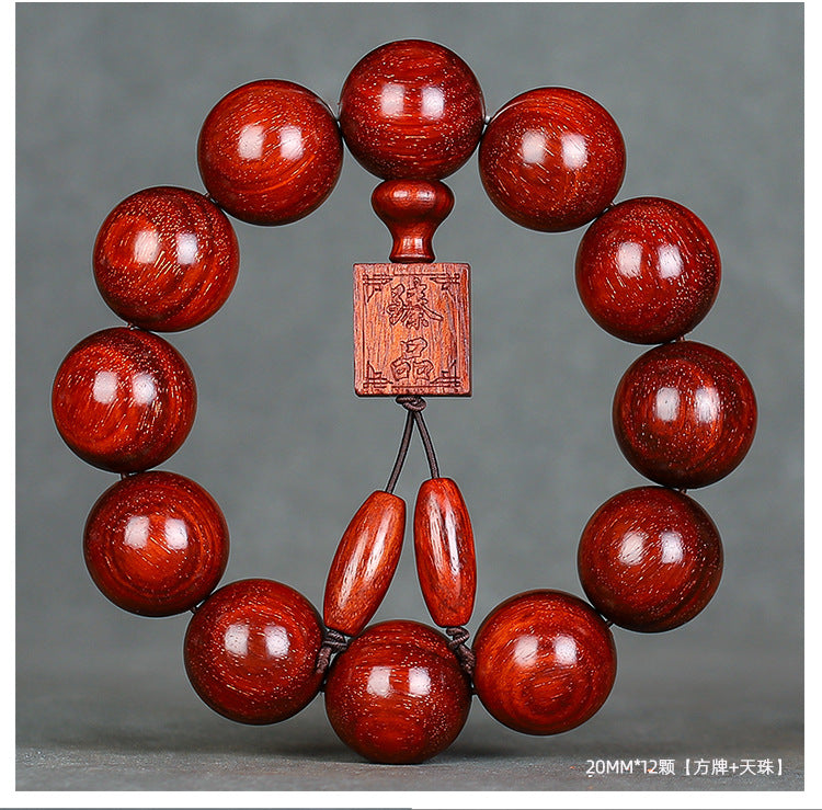 Zambian Blood Sandalwood Buddhist Bead Bracelet, Old Material, Small-Leaf Rosewood, High-Density Golden Star, Wholesale Prayer Bead Wooden Bracelet, Cultural and Artistic Crafts Manufacturer