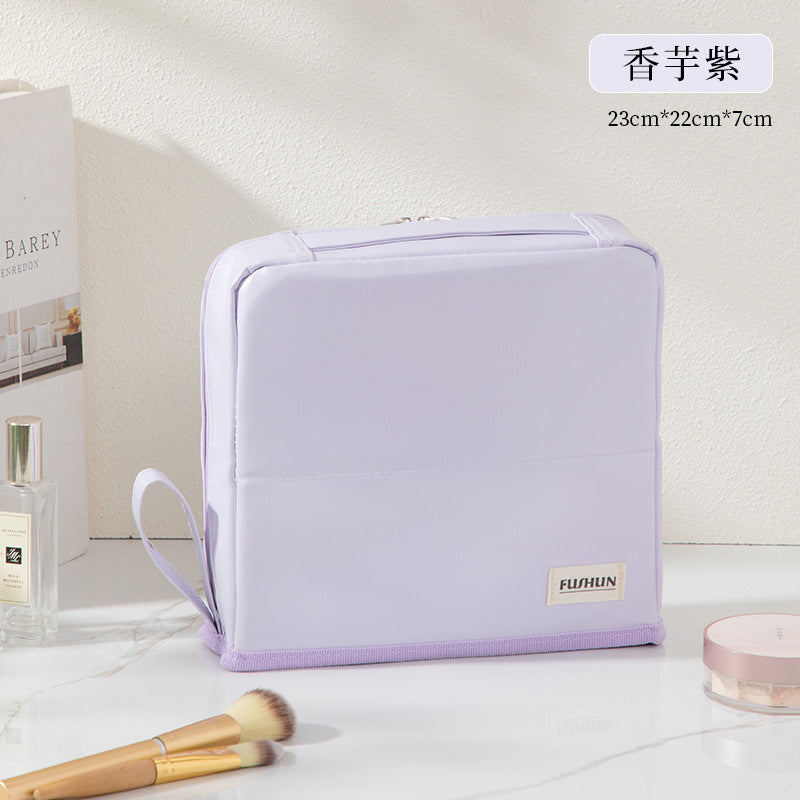 Stand-Up Cosmetic Bag, Large-Capacity Pencil Case, Women's Bag, Travel Storage Bag, Waterproof and Wear-Resistant, Can Be Hung on Luggage Bags