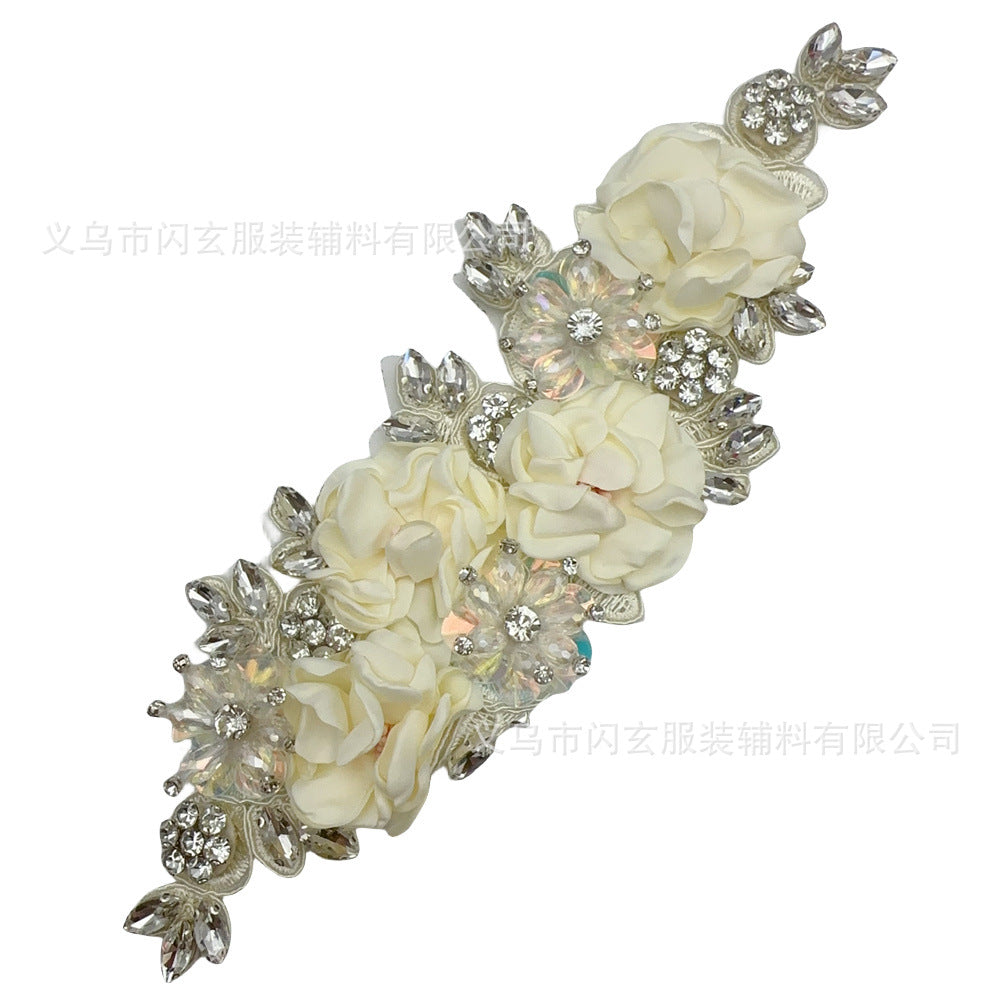 Rhinestone Flower Decoration Dress Wedding Dress