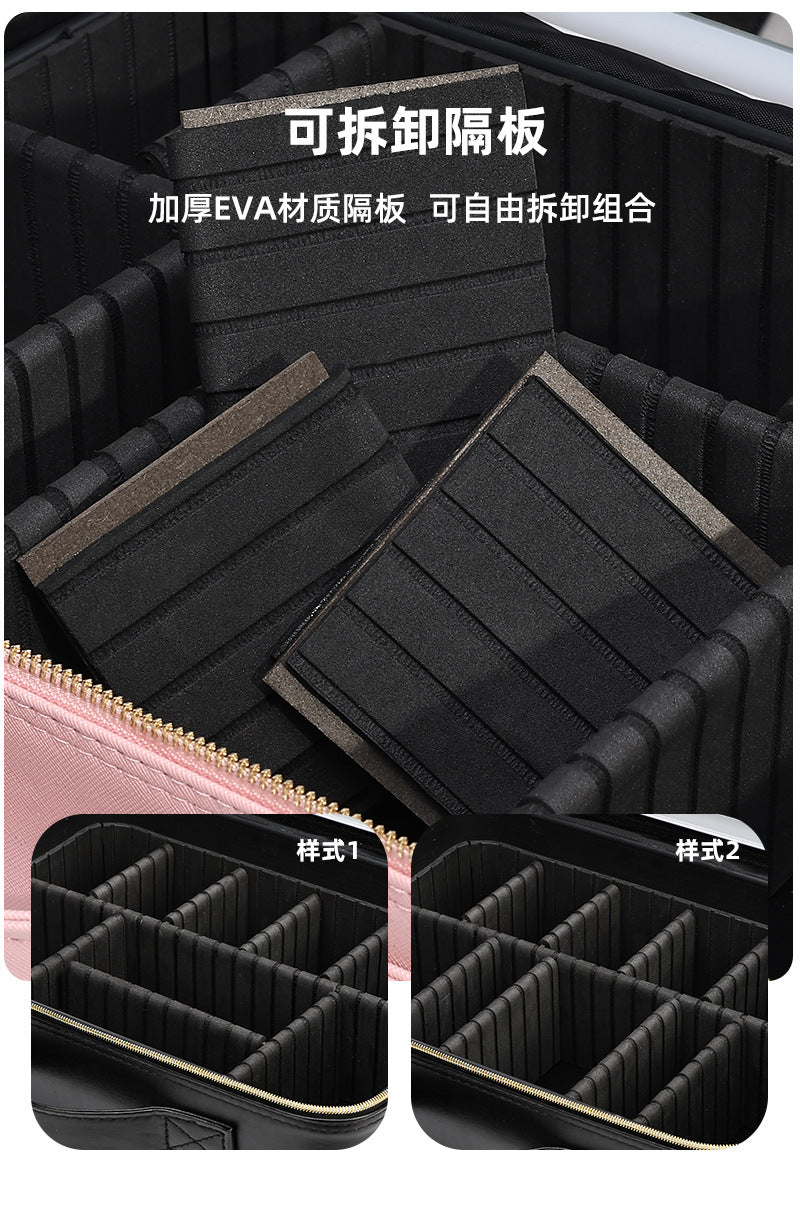 Makeup Case with Light and Mirror, Led Makeup Bag, Large Capacity Makeup Box, Storage Box, Storage Bag, Multifunctional