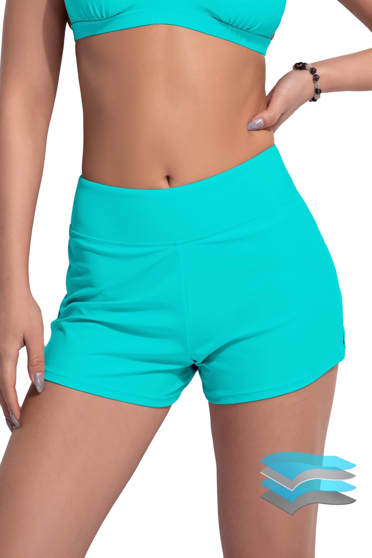 Summer Bag Hip Slim-fit Elastic Yoga Fitness Sports Beach Swimming Flat Angle Menstrual Pants with Briefs