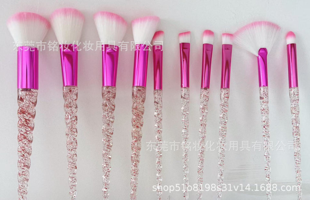 10 Pcs Threaded Makeup Brush Unicorn Makeup Brush suit Multifunctional Full Set Beauty Brush Makeup Tools