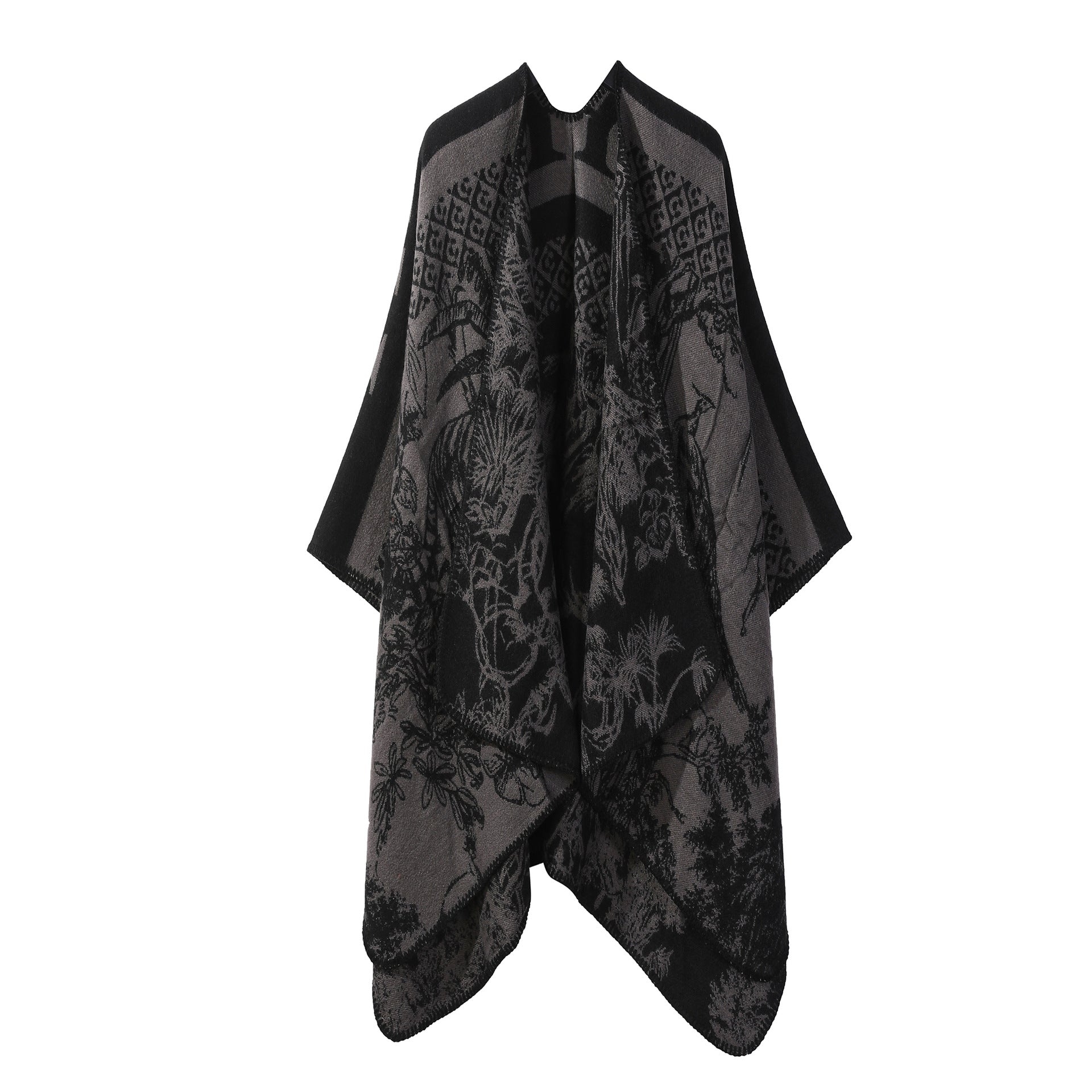 Jiangnan Watertown Knitted Shawl High-end Ethnic Style Cloak Western Sichuan Yunnan Travel Wear Imitation Cashmere Cape Women