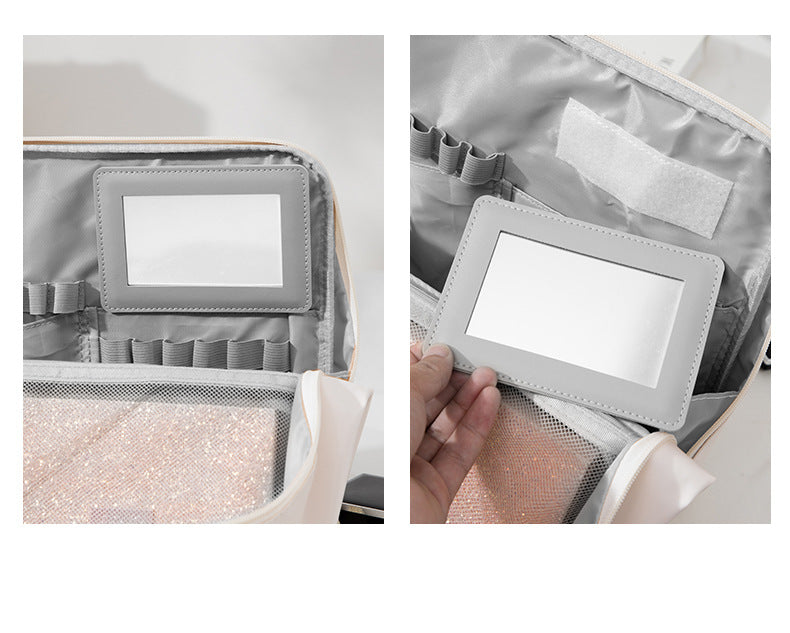 Stand-Up Cosmetic Bag, Large-Capacity Pencil Case, Women's Bag, Travel Storage Bag, Waterproof and Wear-Resistant, Can Be Hung on Luggage Bags