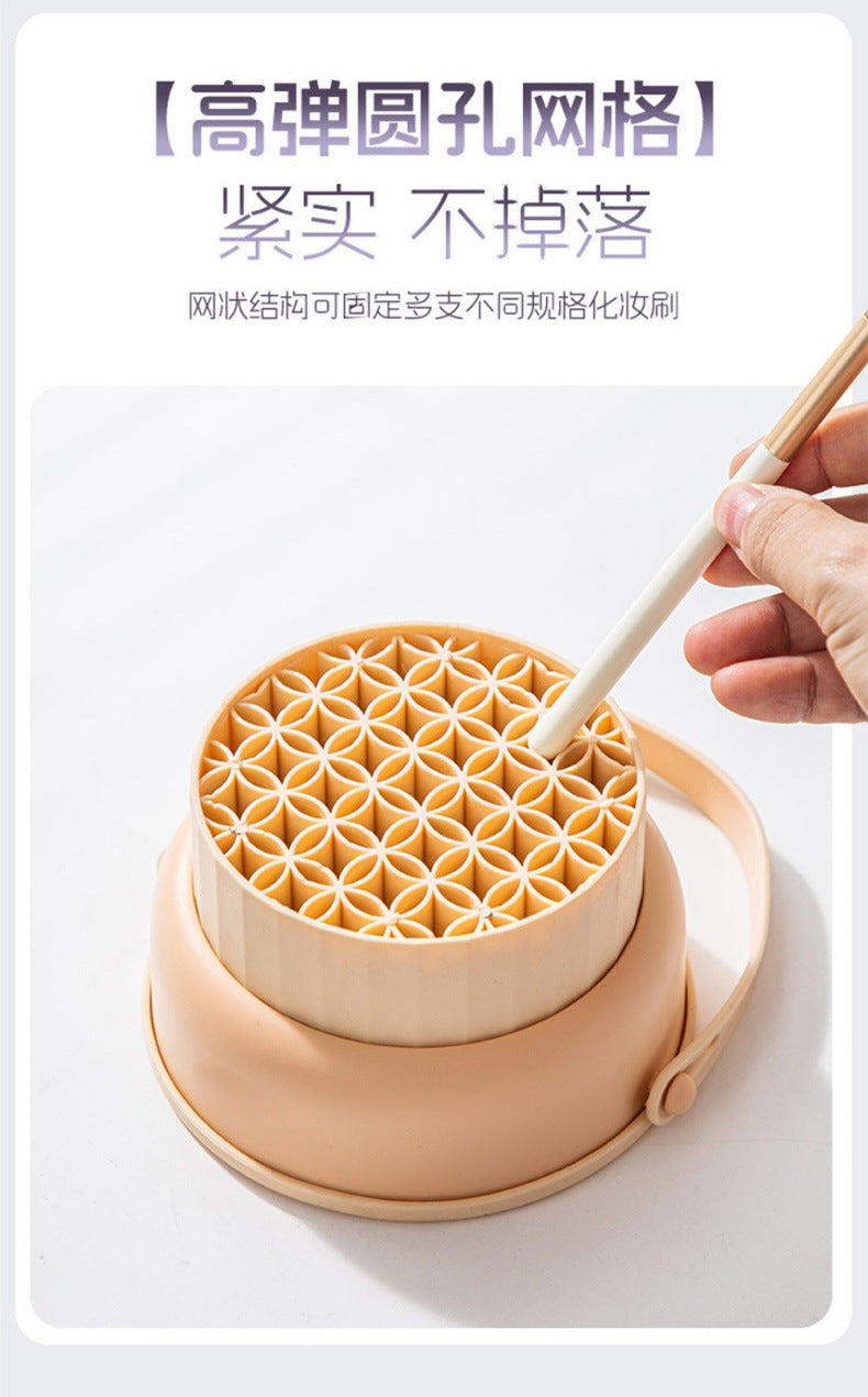Makeup Brush Cleaning Bowl Cleaning Box Silicone Beauty Egg Cleaning Set Scrubbing Bowl Storage Rack Drying Tool Set