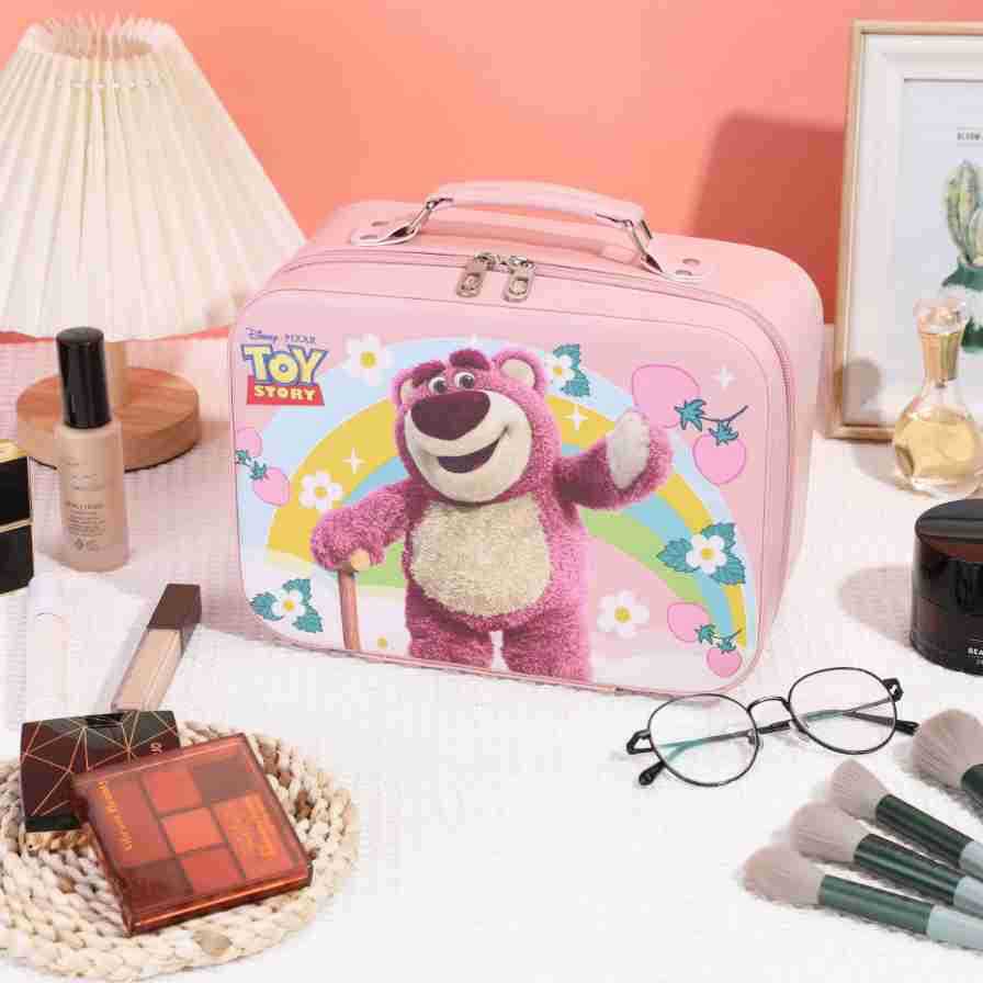 Leather Ready-Made Cartoon Makeup Case with Mirror, Makeup Bag with a High-End Feel, Multifunctional Storage Bag, Large Capacity Wholesale