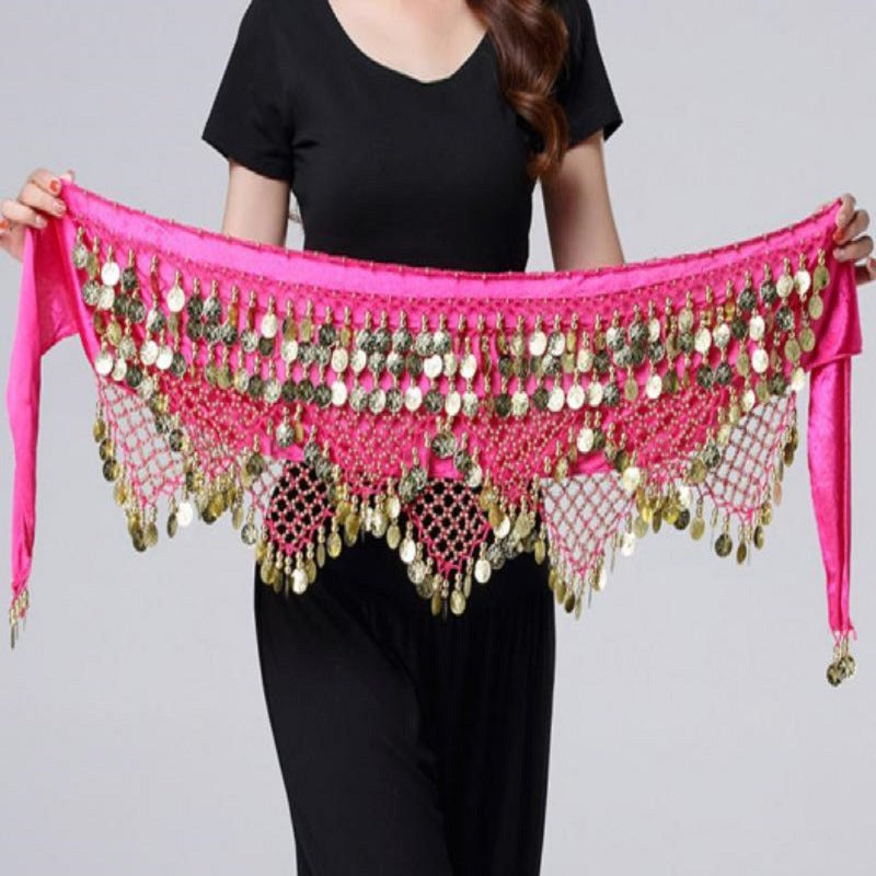 Belly Dance Waist Chain Indian Dance Dance Waist Seal Oriental Dance Belt Waist Towel Performance Clothing Practice Performance Accessories Hip Towel