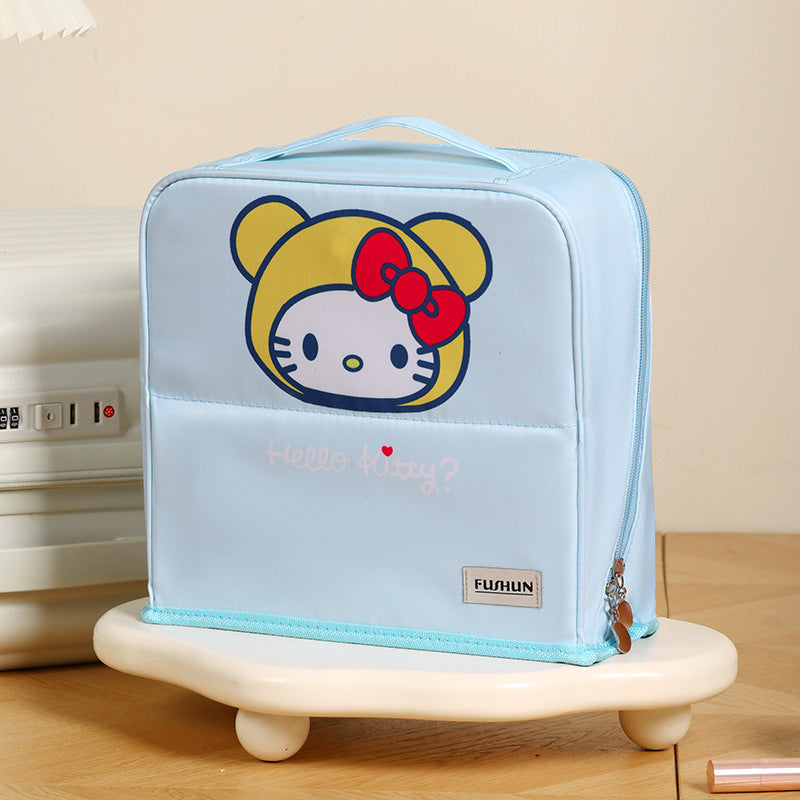 Vertical Cosmetic Bag, Large Capacity, Women's Pencil Case, Travel Pu Waterproof, Can Be Hung on Luggage, Makeup Brush Storage Bag