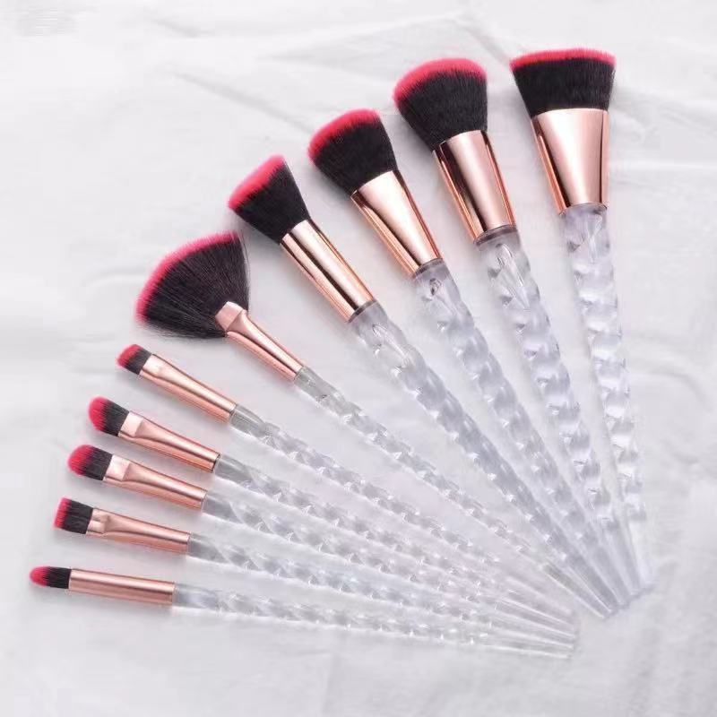 10 Pcs Threaded Makeup Brush Unicorn Makeup Brush suit Multifunctional Full Set Beauty Brush Makeup Tools