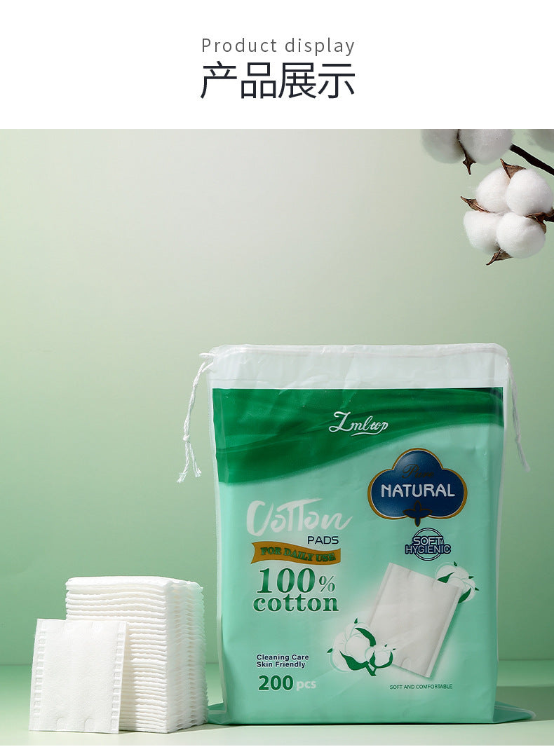 Lmltop Cross-Border Cotton Sandwich Makeup Cotton 200 Pieces Double-Sided Plain Wet Makeup Remover Cotton Pads Sy585
