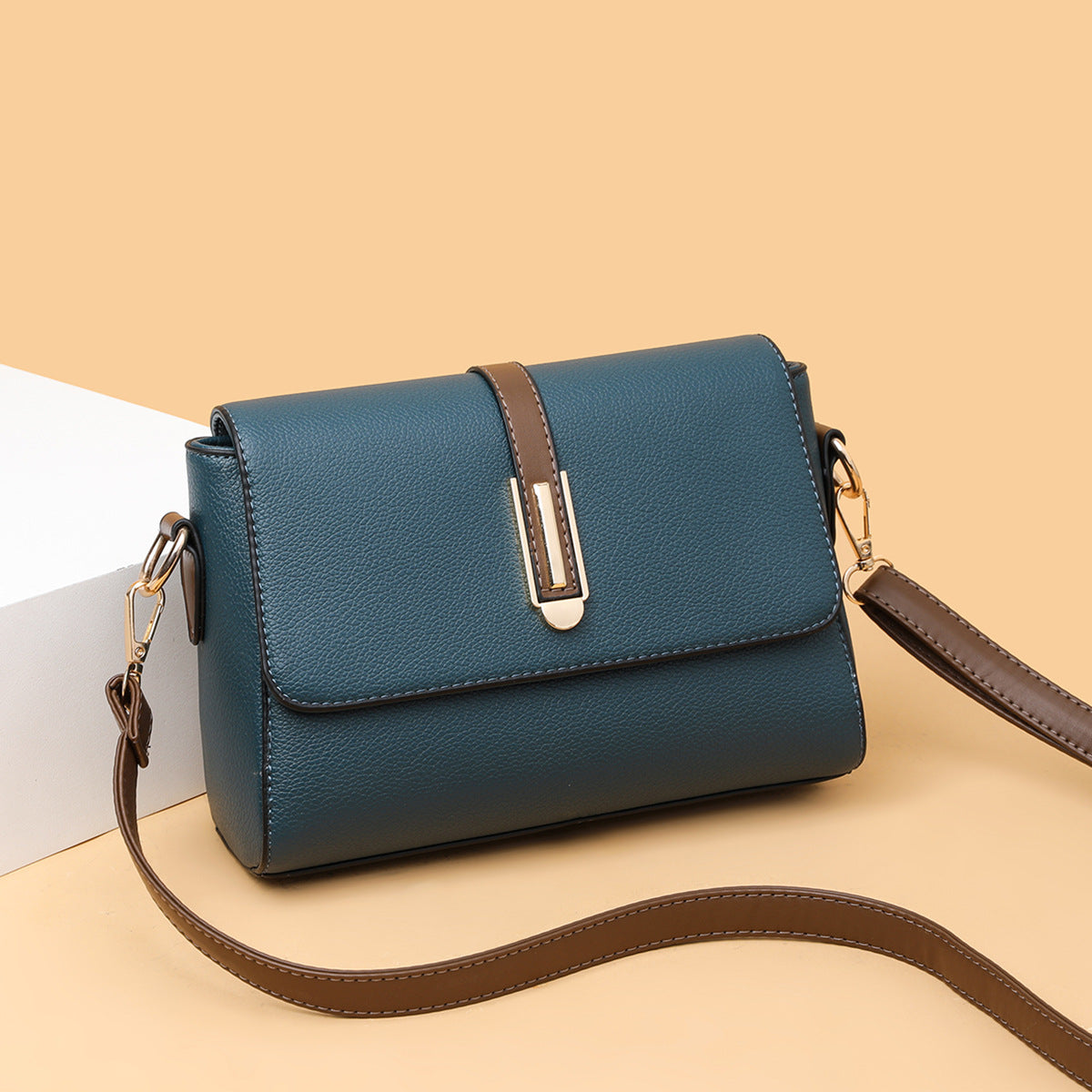 Small Square Bag for Women 2026 New Fashion Soft Leather Women's Shoulder Crossbody Bag Pure Color High-Quality Texture Middle-Aged Mom Bag