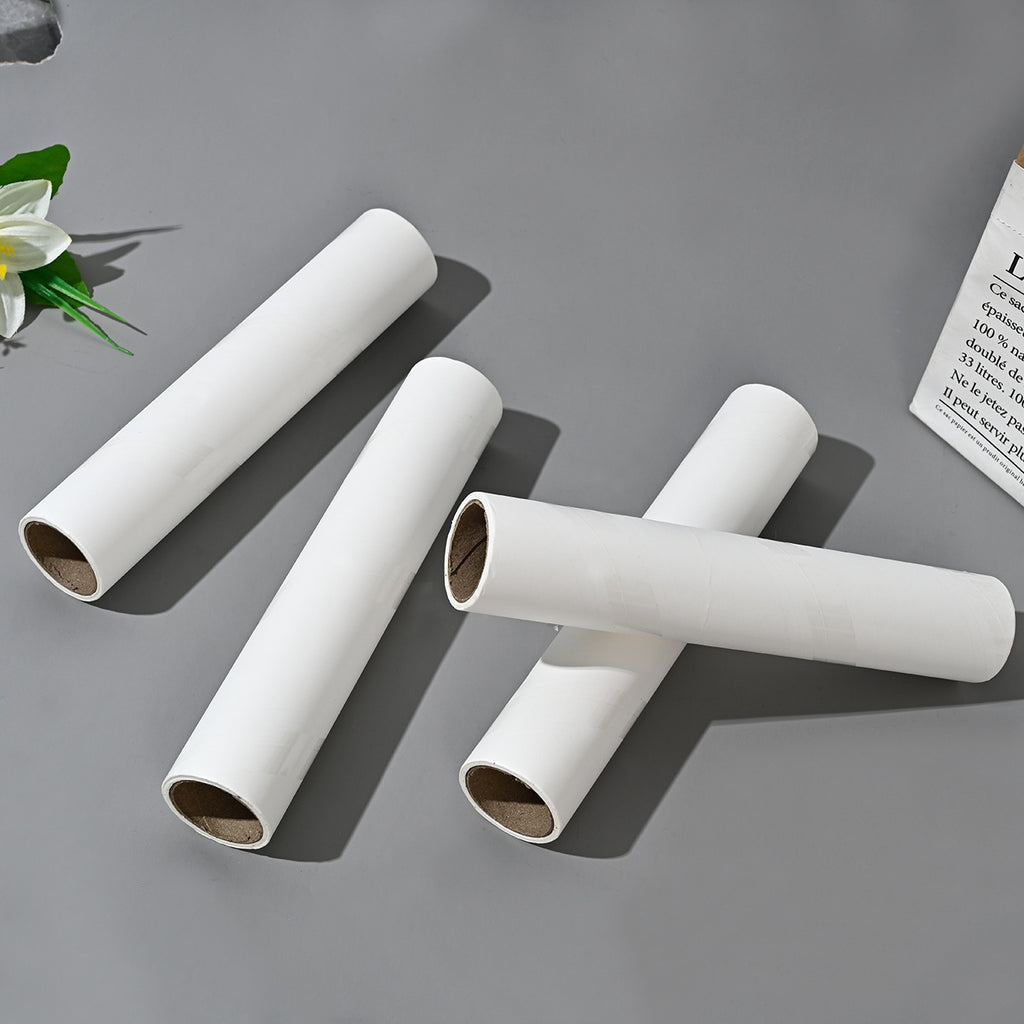24cm sticky hair roller tearable sticky dust roll paper pet hair removal brush hair roll paper replacement core factory wholesale