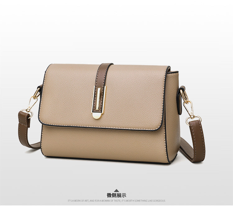 Small Square Bag for Women 2026 New Fashion Soft Leather Women's Shoulder Crossbody Bag Pure Color High-Quality Texture Middle-Aged Mom Bag