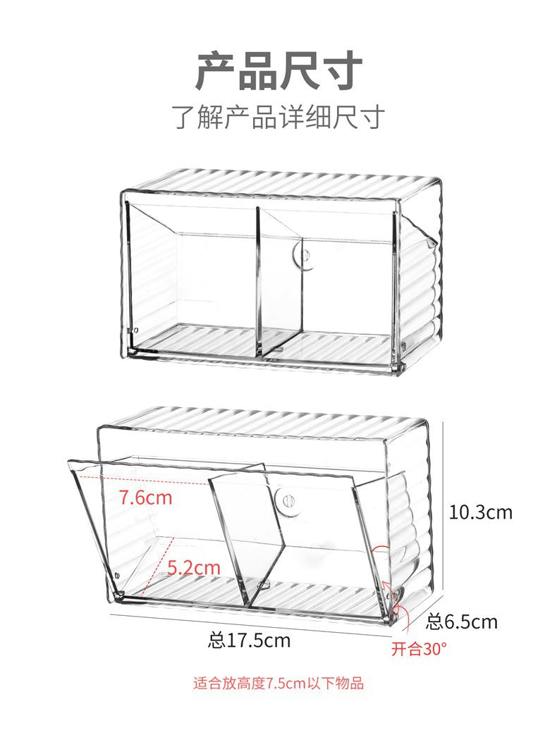 Bathroom Makeup Cotton Wall-Mounted Storage Box Bathroom Cotton Swab Stick Makeup Remover Cotton Dormitory Hair Accessories Storage Rack