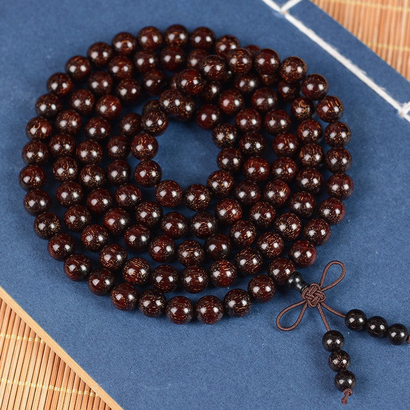 Zambian Blood Sandalwood Buddhist Bead Bracelet, Old Material, Small-Leaf Rosewood, High-Density Golden Star, Wholesale Prayer Bead Wooden Bracelet, Cultural and Artistic Crafts Manufacturer