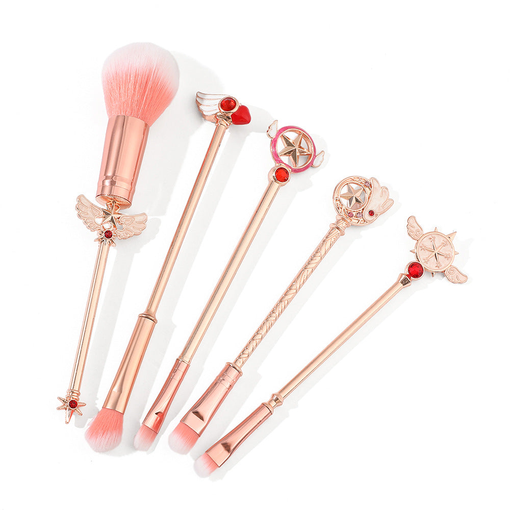 Magic Card Girl Sakura Stereoscopic Metal Makeup Brush Sparkling Eyeshadow Brush Variety Sakura Makeup Tool Set
