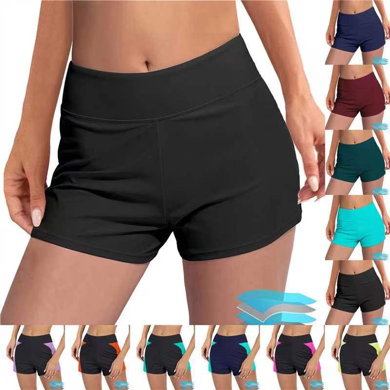 Summer Bag Hip Slim-fit Elastic Yoga Fitness Sports Beach Swimming Flat Angle Menstrual Pants with Briefs