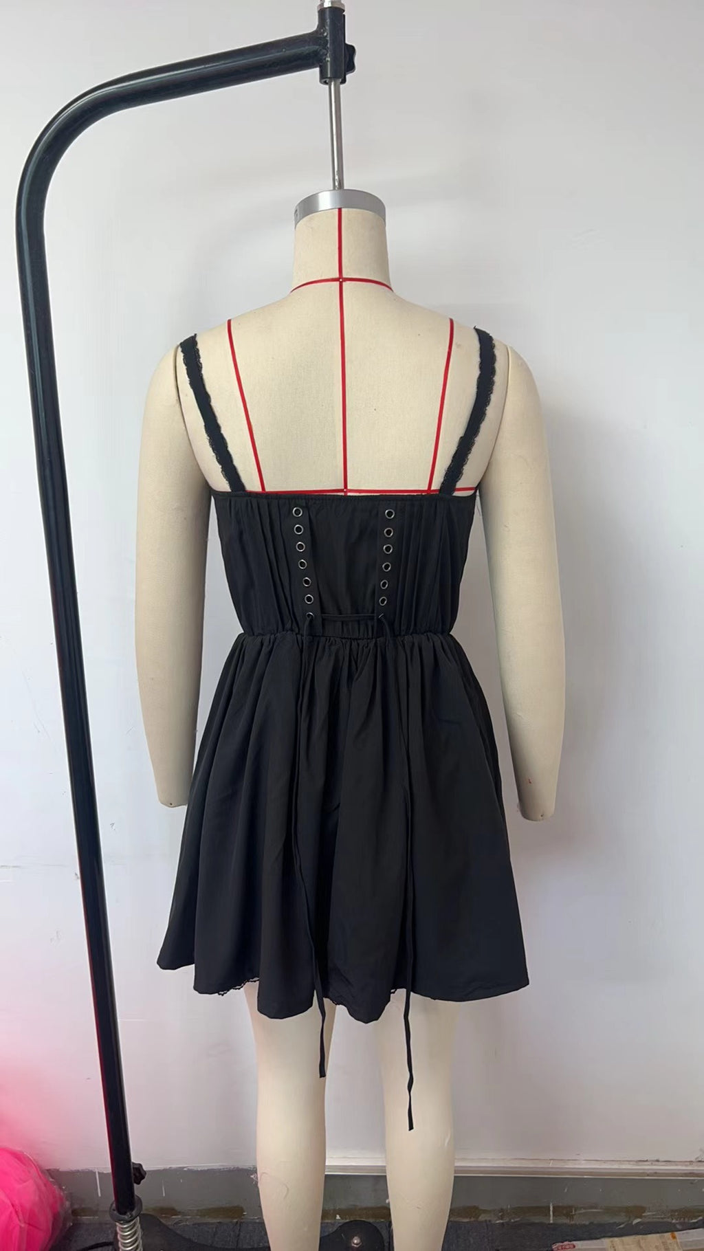 European and American Sexy Women's Lace Stitching Slip Skirt Waist Backless Small Skirt Pure White dress Women