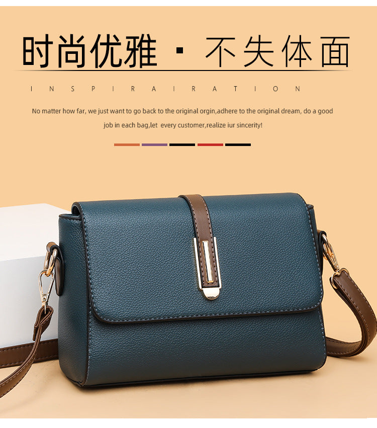 Small Square Bag for Women 2026 New Fashion Soft Leather Women's Shoulder Crossbody Bag Pure Color High-Quality Texture Middle-Aged Mom Bag