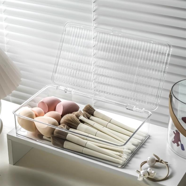 Makeup Cotton Swab Storage Box Makeup Remover Cotton Toothpick Line Acrylic Box Desktop Beauty Egg Cosmetics Storage Box