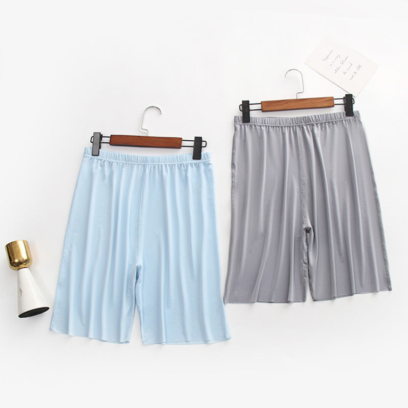 Ice Silk Pajamas Men's Summer Home Shorts Ultra-Thin Breathable Silk Home Pants Large Size Five-Point Pants Can Be Worn Outside