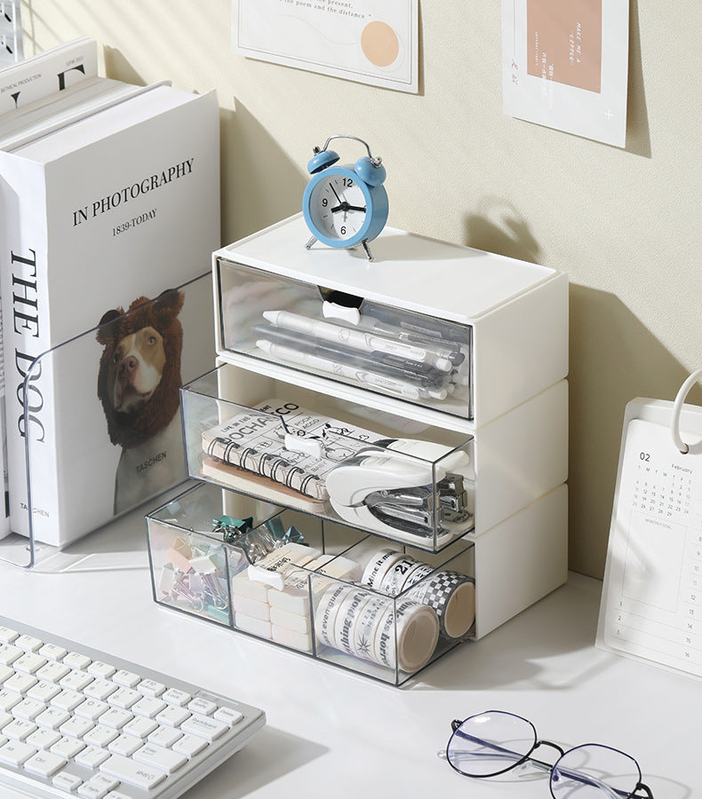 Transparent Storage Box Cosmetics Organizer Desktop Lipstick Makeup Brush Skin Care Product Pen Holder Makeup Box Storage Shelf