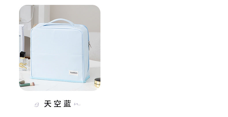 Vertical Cosmetic Bag, Large Capacity, Women's Pencil Case, Travel Pu Waterproof, Can Be Hung on Luggage, Makeup Brush Storage Bag