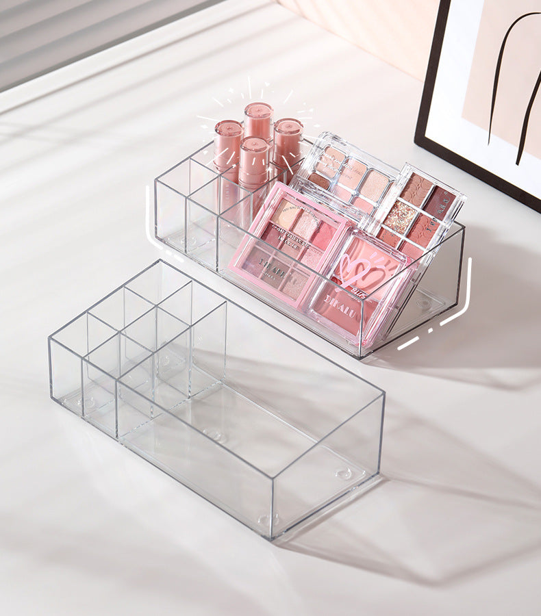 Transparent Storage Box Cosmetics Organizer Desktop Lipstick Makeup Brush Skin Care Product Pen Holder Makeup Box Storage Shelf