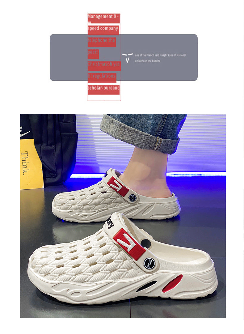 Hole Shoes Casual Thick-soled Non-slip Wear-resistant Beach Sandals Cross-border Large Size Dung-feeling Summer New Style Outer Wear Slippers