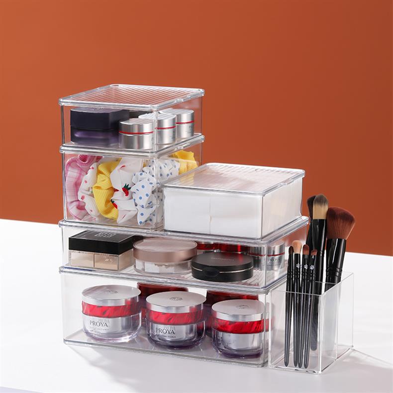 Makeup Cotton Swab Storage Box Makeup Remover Cotton Toothpick Line Acrylic Box Desktop Beauty Egg Cosmetics Storage Box