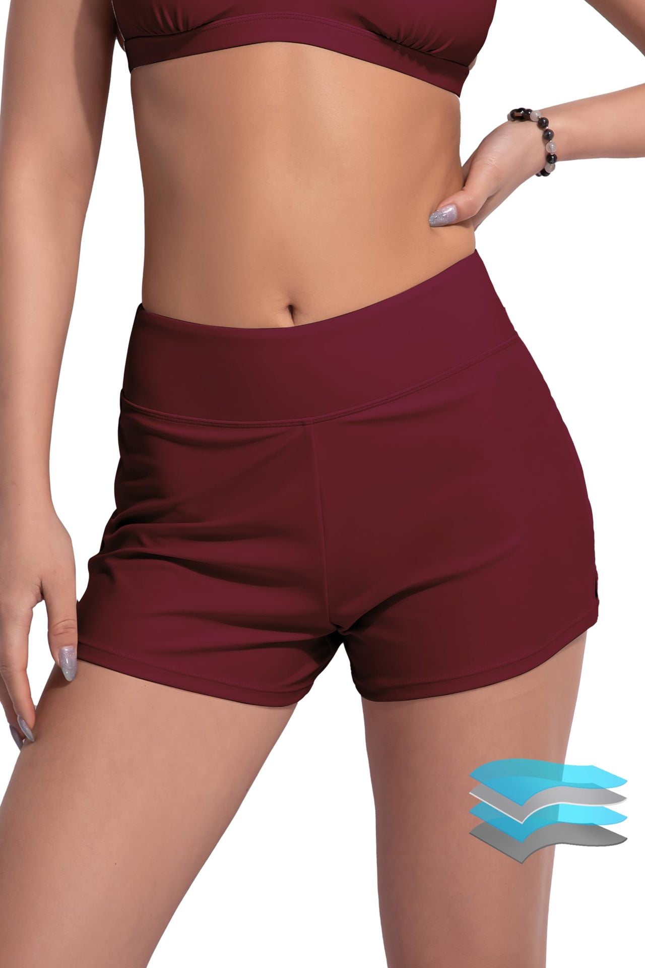 Summer Bag Hip Slim-fit Elastic Yoga Fitness Sports Beach Swimming Flat Angle Menstrual Pants with Briefs