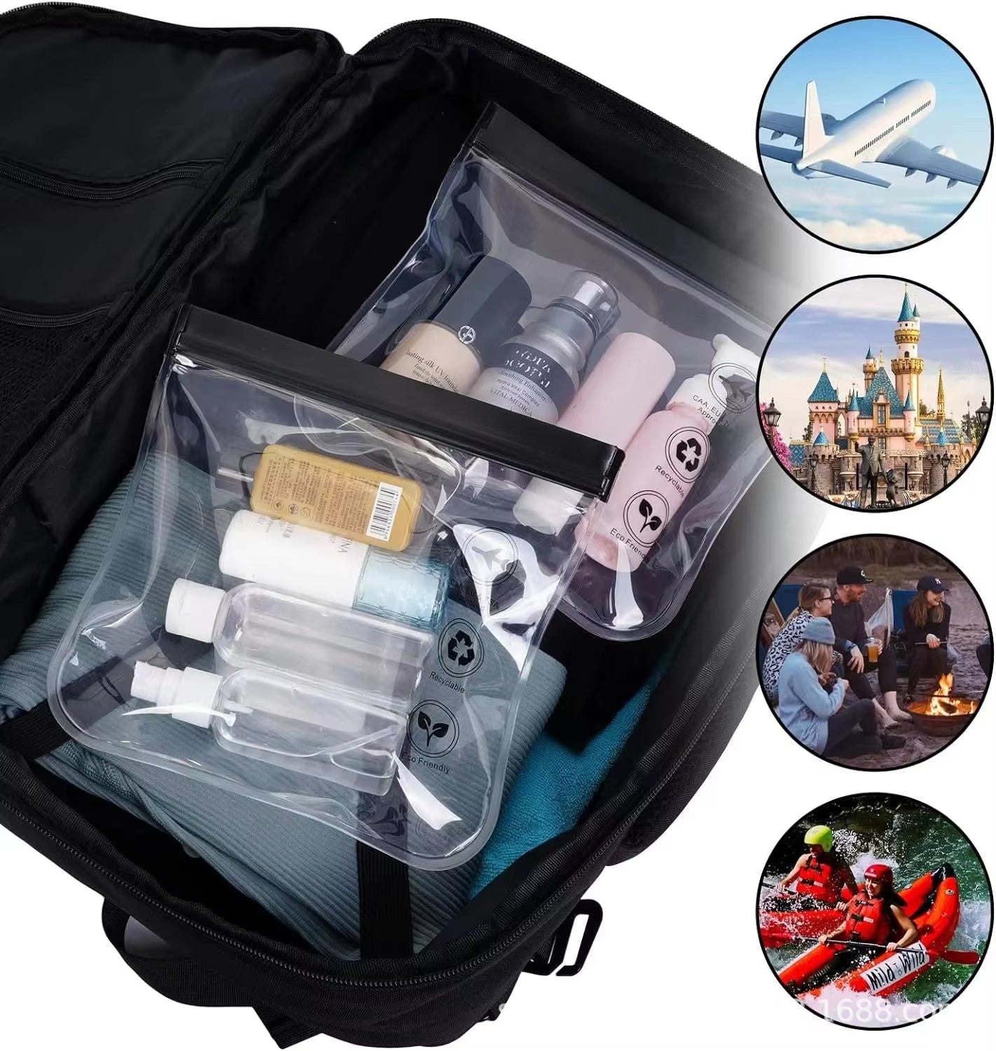 Transparent Eva Travel Use Waterproof Flight Makeup Waterproof Women's Reusable Airport Security Wash
