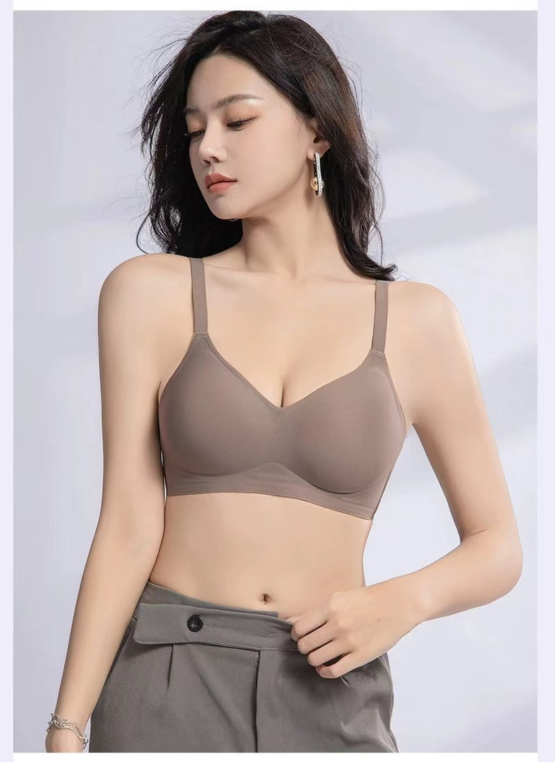 Hand-held fixed cup extended large seamless underwear women's small breast gathered accessory breast anti-sagging soft support bra