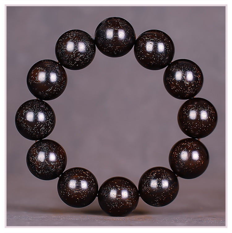 Zambian Blood Sandalwood Buddhist Bead Bracelet, Old Material, Small-Leaf Rosewood, High-Density Golden Star, Wholesale Prayer Bead Wooden Bracelet, Cultural and Artistic Crafts Manufacturer