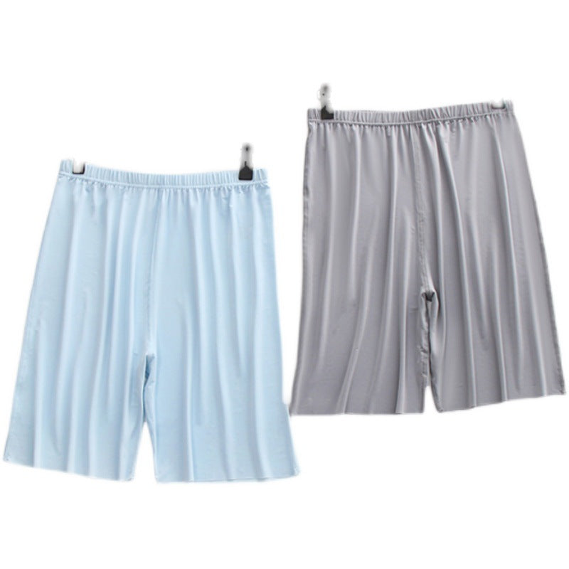 Ice Silk Pajamas Men's Summer Home Shorts Ultra-Thin Breathable Silk Home Pants Large Size Five-Point Pants Can Be Worn Outside