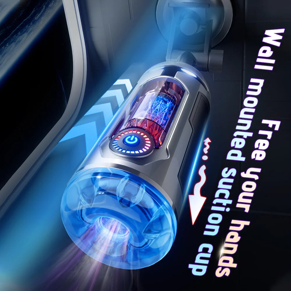 Sex Toys Male Masturbator Cup with Suction Mount Heating Rod Vaginal Penetration Pocket Pussy Masturbator Toy Adults Goods