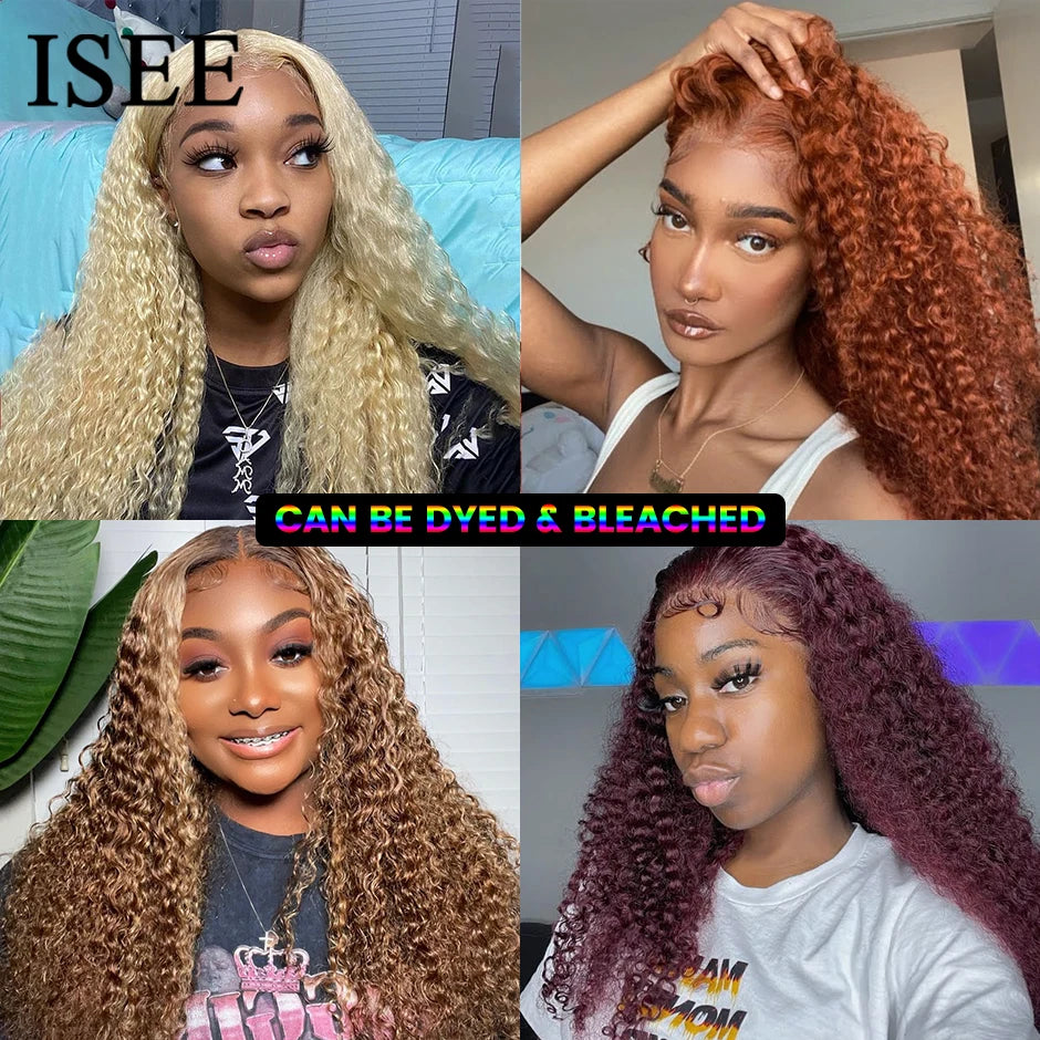 Wear Go Glueless Wig ISEE HAIR Mongolian Kinky Curly 7x5 HD Lace Wigs Ready To Wear 13X4 Lace Front Wig Pre Bleached Knots