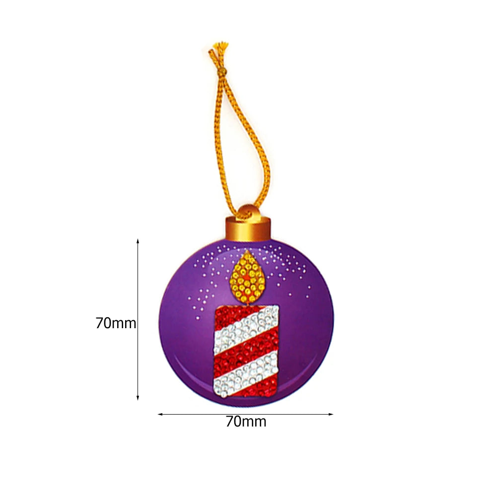 10pcs Christmas Diamond Key Chain Kits Exquisite 5D DIY Single Sided Diamond Art Keychain Colourful for Christmas Decor