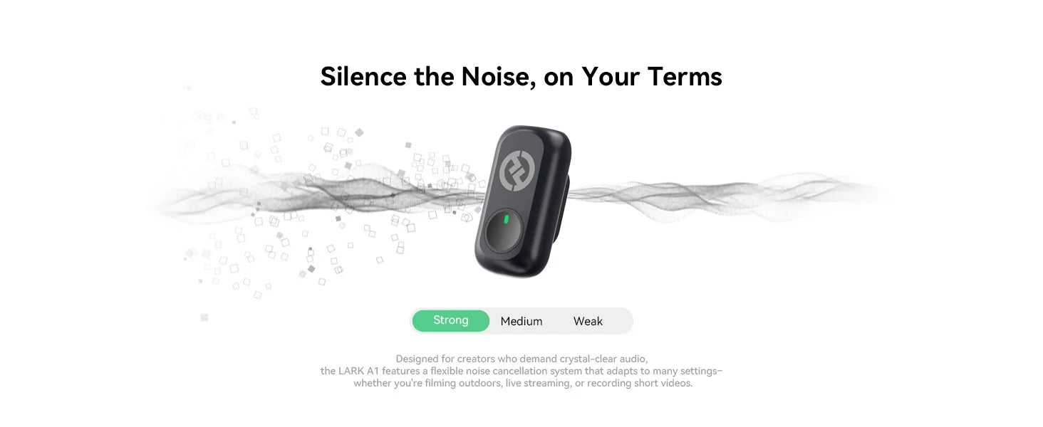 Hollyland LARK A1 Wireless Microphone for iPhone Android Micphone for Youtube Tiktok Vlogging Podcast Noise Cancellation Mic