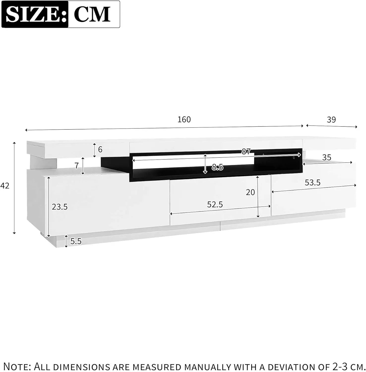 TV stand for 70-inch TV High-visibility TV stand with LED lights with open storage space for bedroom Living room Furniture