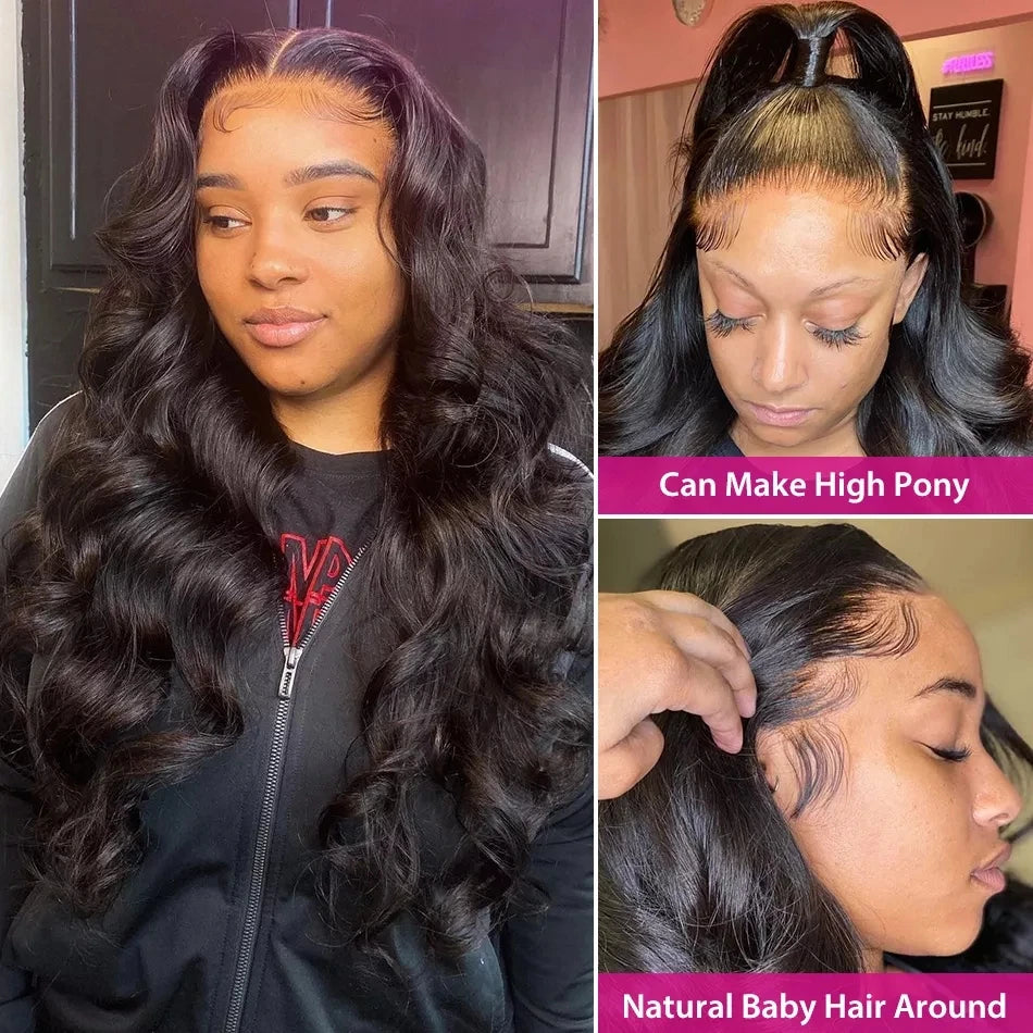 Tuneful HD Transparent 13x4 13x6 Lace Front Human Hair Wigs Raw Indian Body Wave Pre Plucked Human Hair Lace Frontal Wigs