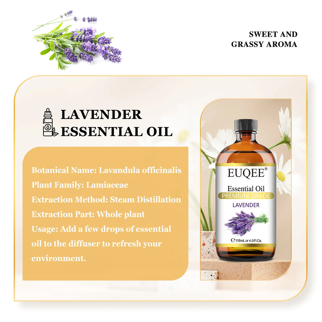 EUQEE 4 Fl Oz Essential Oils for Aromatherapy Humidifiers Aromatic Diffuser Making Scents Candle Handmade Soap Home Fragrance