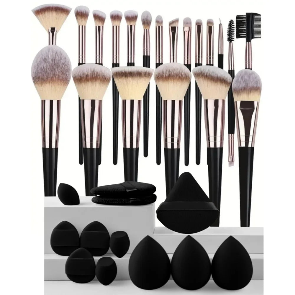 3-20PCS Makeup Brushes Set Eye Shadow Foundation Blush Highlighter Concealer Brush Female Beauty Tool Beauty Sponges Thumb Puffs