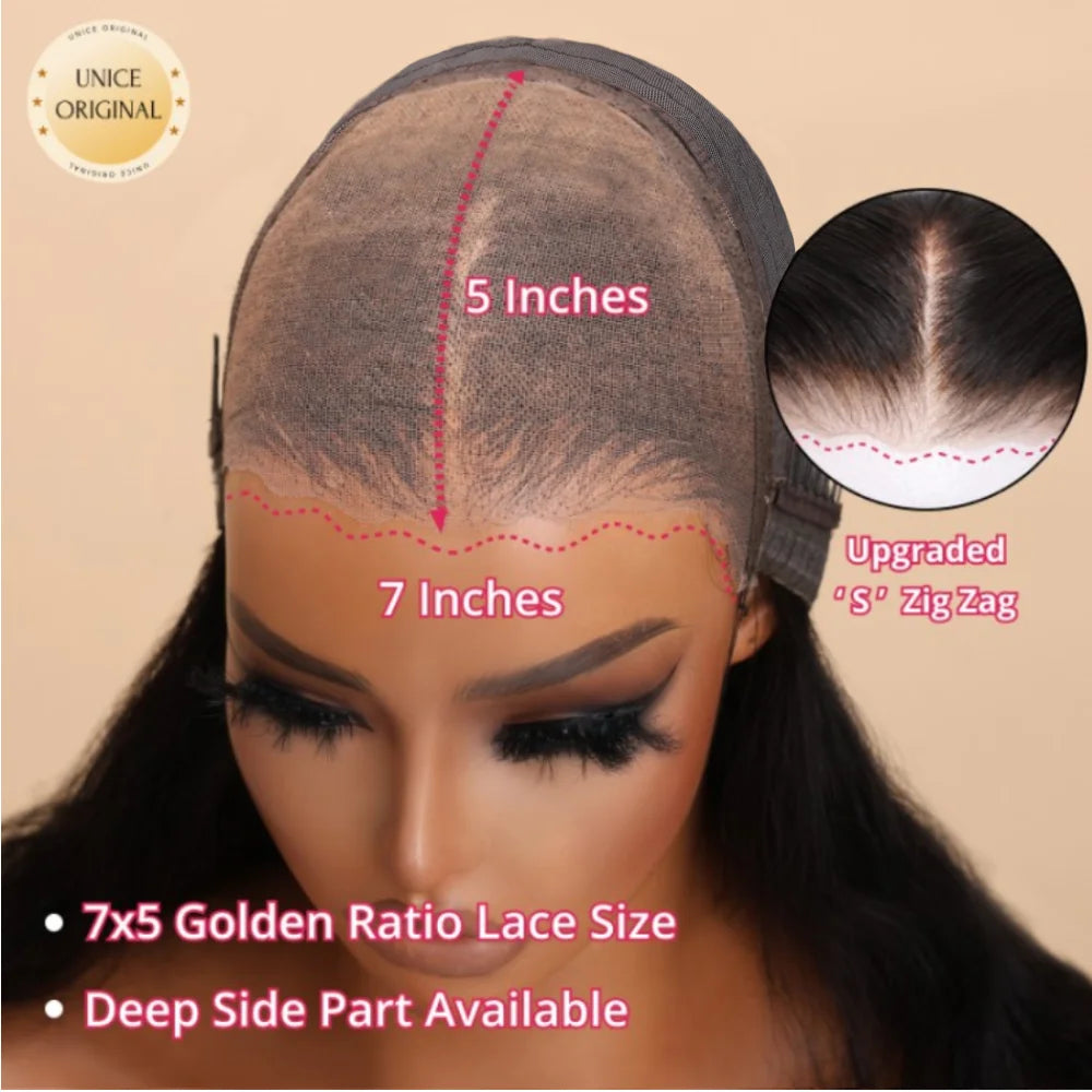 UNice Hair Short Curly Bob Wig Human Hair 7x5 Pre Cut Pre Bleached Pixie Cut Lace Closure Wig Ready To Wear Go Glueless Wig