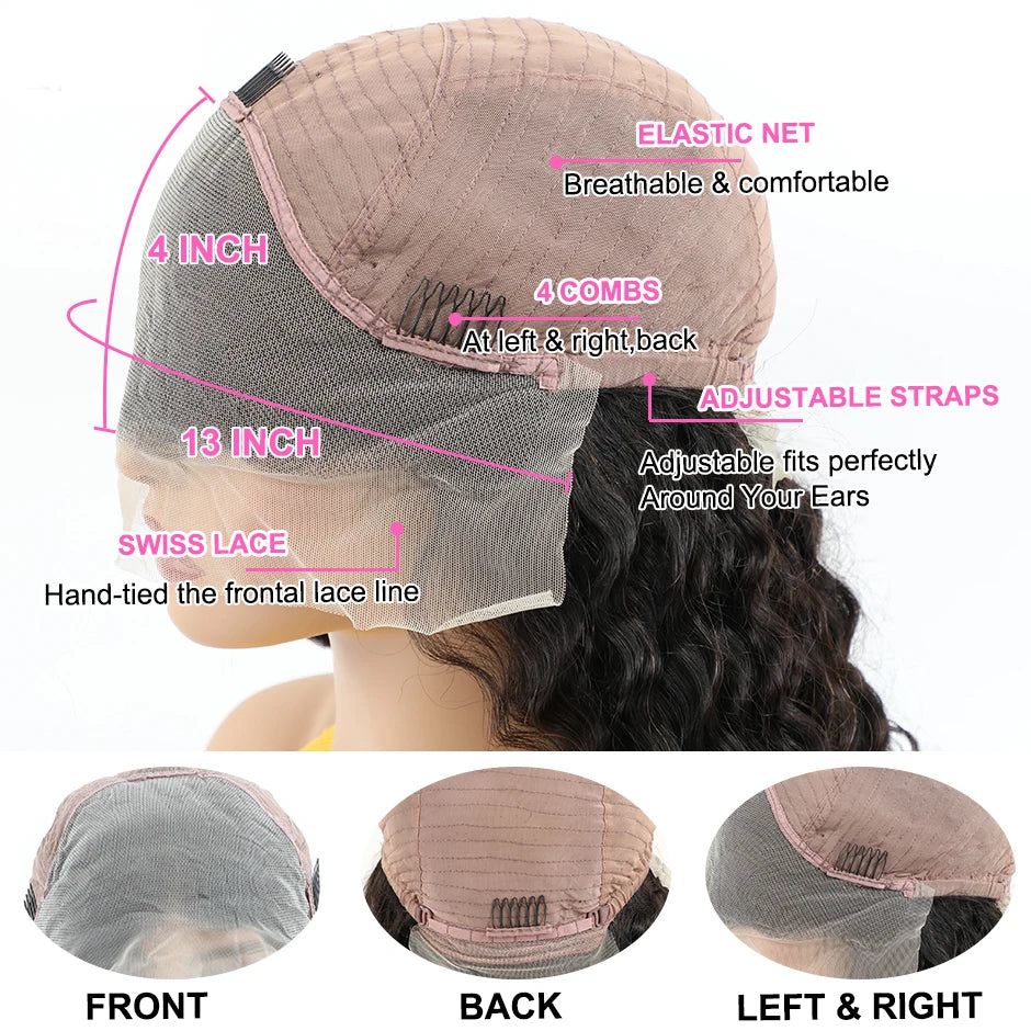 ISEE Hair Wig Colored Lace Front Wigs Malaysian Straight Chocolate Brown Human Hair Reddish Brown Lace Closure Wigs 99j Burgundy
