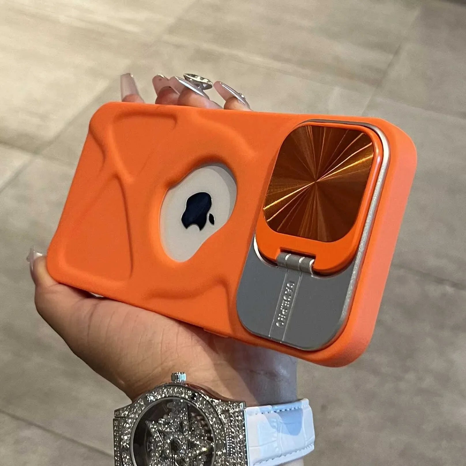 Fashion Logo Hole Magnetic Case for iPhone 17Air 12 13 14 15 16 17 Pro Max Plus Lens Protection Stand For Magsafe Silicone Cover
