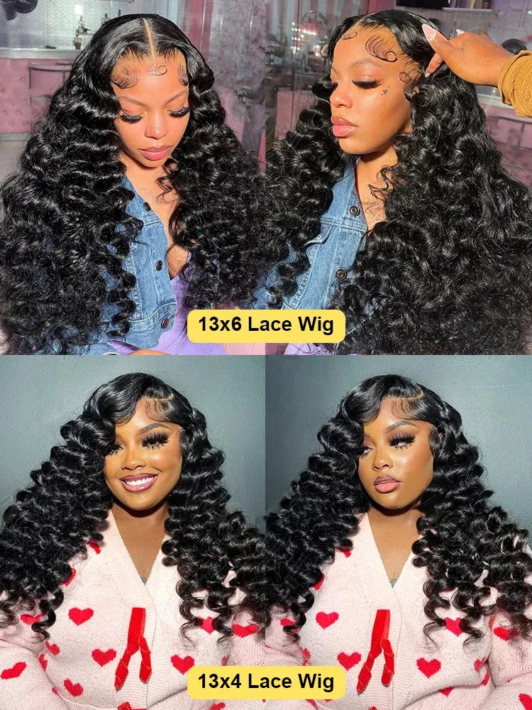 30 36 40 Inch Loose Deep Wave 13x4 13x6 HD Lace Frontal Wig 100% Brazilian Curly Lace Front Human Hair Wig Preplucked