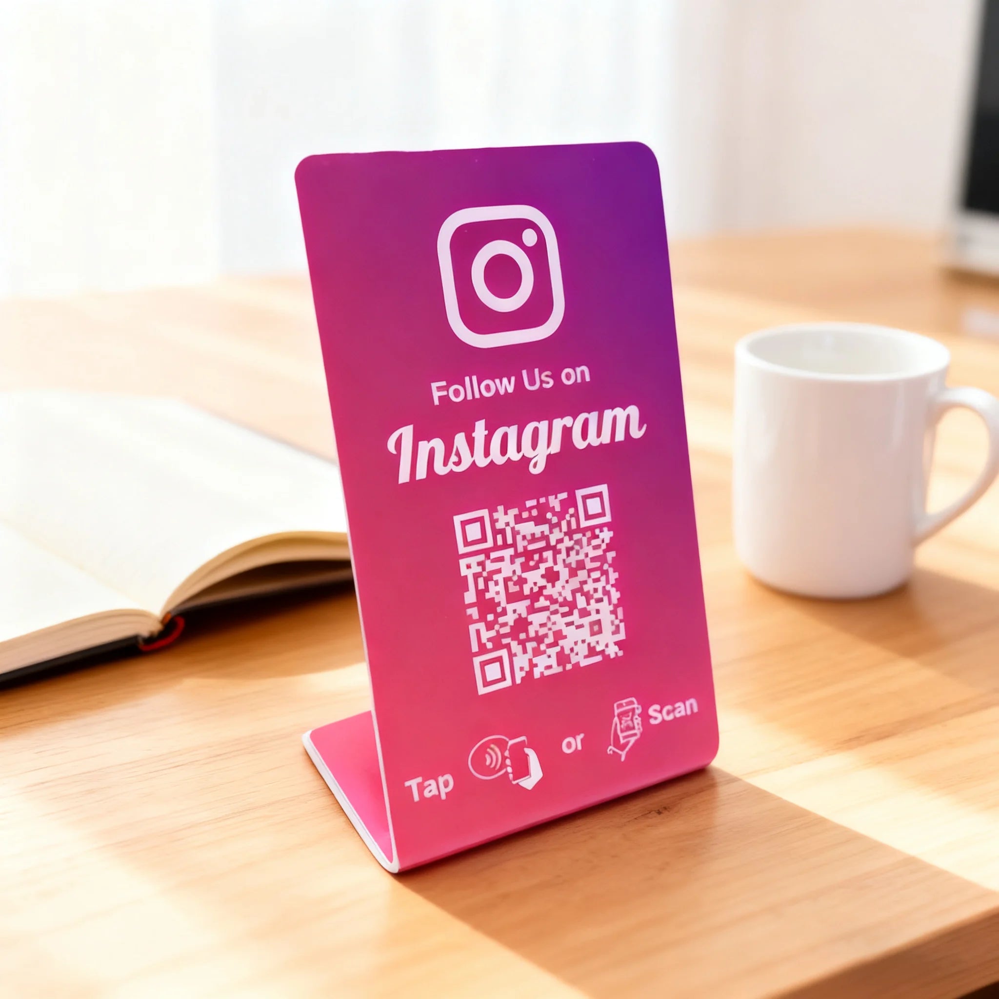 Hilo Programmable NFC215 Google Review Card NFC Station Table 13.56Mhz QR code can be independently set to link Standing Card